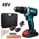 [PROMOÇÃO BLACK FRIDAY] Furadeira e Parafusadeira de Impacto Sem Fio 48v Recarregável, 2 Baterias, Estojo de Armazenamento e 28 Acessórios