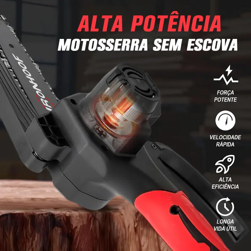 [Black Friday] MotoSerra Elétrica 6 Polegadas Brushless 2 Baterias Portátil Sem Fio Recarregável