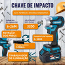 Kit de ferramentas 4 em 1 Furadeira, Chave de fenda/Chave de impacto/Amolador/Martelo 2 baterias de 68 V Caixa