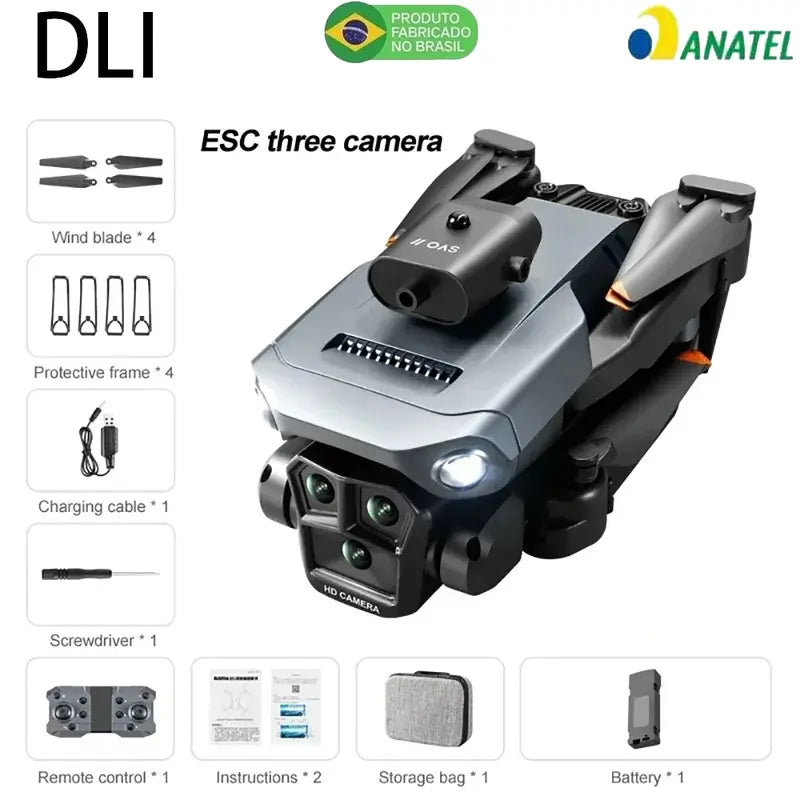 [Black Friday] Dli Drone Y3/Y3MAX/M3/M3MAX 8K Profissional  3 Cameras 2.4G Controle Remoto Quadcopter com WIFI
